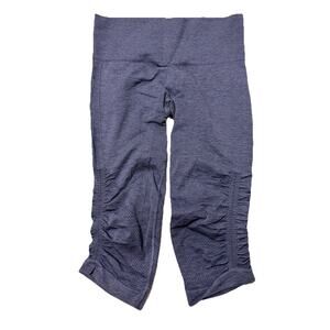 Lululemon In The Flow Rouched Crop Leggings Blue High Rise Active XS/ S Gym